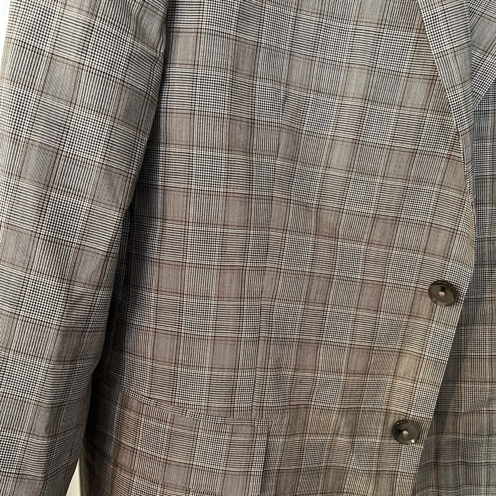TALLIA Cream BrownCheckered Blazer - Picture 2 of 9